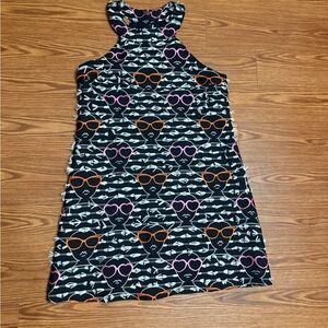 Hutch Anthropologie M Halter Black with White Pink Orange MCM style